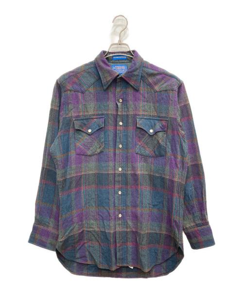 PENDLETON（ペンドルトン）PENDLETON (ペンドルトン) ウエスタンチェックシャツ パープル サイズ:Mの古着・服飾アイテム