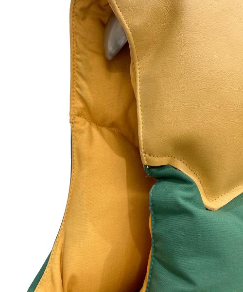 WAREHOUSE（ウエアハウス）WAREHOUSE (ウエアハウス) ウエスタンレザーヨークダウンベスト ベージュ×グリーン サイズ:Sの古着・服飾アイテム