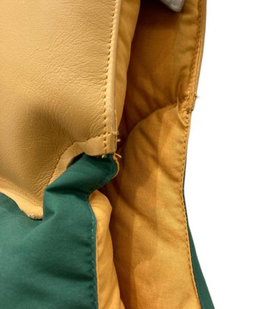 WAREHOUSE（ウエアハウス）WAREHOUSE (ウエアハウス) ウエスタンレザーヨークダウンベスト ベージュ×グリーン サイズ:Sの古着・服飾アイテム