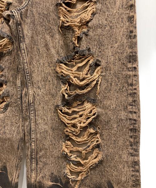 MAISON SPECIAL（メゾンスペシャル）MAISON SPECIAL (メゾンスペシャル) Destroy Denim Prime-Wide Pants/デストロイデニムプライムワイドパンツ ダークブラウン サイズ:1の古着・服飾アイテム