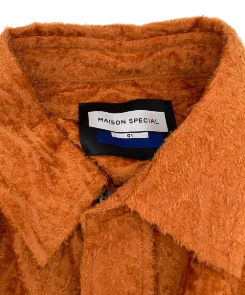MAISON SPECIAL（メゾンスペシャル）MAISON SPECIAL (メゾンスペシャル) カットオフシャイニーリーフジャガードプライムシャツ オレンジ サイズ:01の古着・服飾アイテム