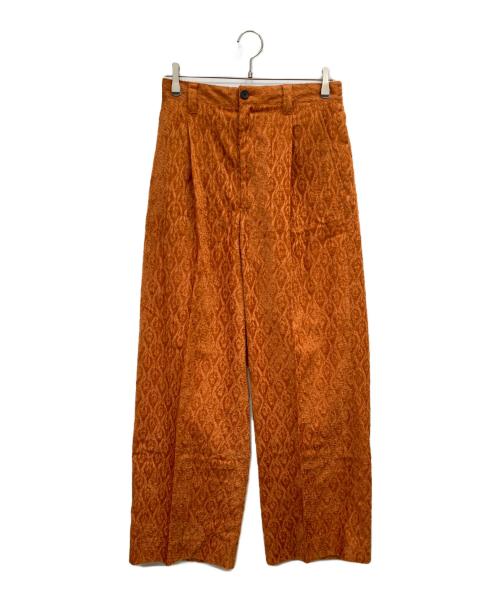 MAISON SPECIAL（メゾンスペシャル）MAISON SPECIAL (メゾンスペシャル) カットオフシャイニーリー フジャガードワンタックワイドパンツ オレンジ サイズ:02の古着・服飾アイテム