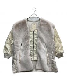 etsinta（エシンタ）の古着「ファー切替ジャケット」｜ホワイト