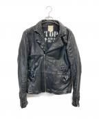 DIESELディーゼル）の古着「ラムレザーライダースジャケット」｜ブラック