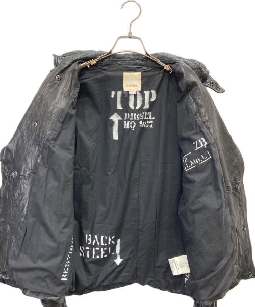 DIESEL（ディーゼル）DIESEL (ディーゼル) ラムレザーライダースジャケット ブラック サイズ:Mの古着・服飾アイテム