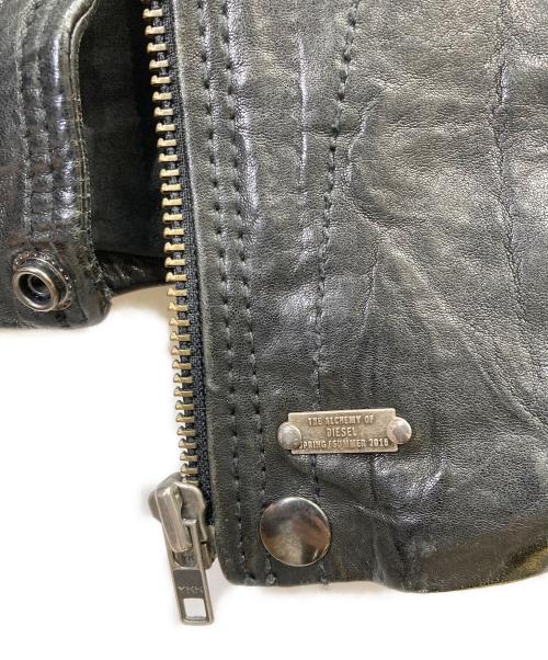 DIESEL（ディーゼル）DIESEL (ディーゼル) ラムレザーライダースジャケット ブラック サイズ:Mの古着・服飾アイテム