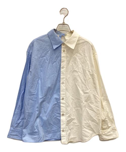 MARNI（マルニ）MARNI (マルニ) ドッキングシャツ ブルー×ホワイト サイズ:36の古着・服飾アイテム