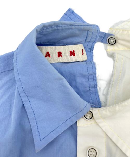 MARNI（マルニ）MARNI (マルニ) ドッキングシャツ ブルー×ホワイト サイズ:36の古着・服飾アイテム