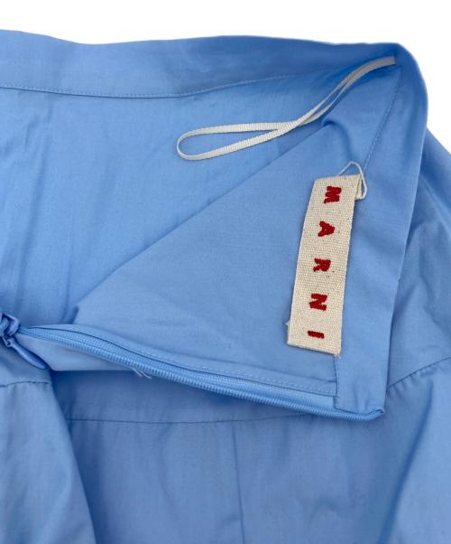 MARNI（マルニ）MARNI (マルニ) ひざ丈切替スカート ブルー サイズ:36の古着・服飾アイテム