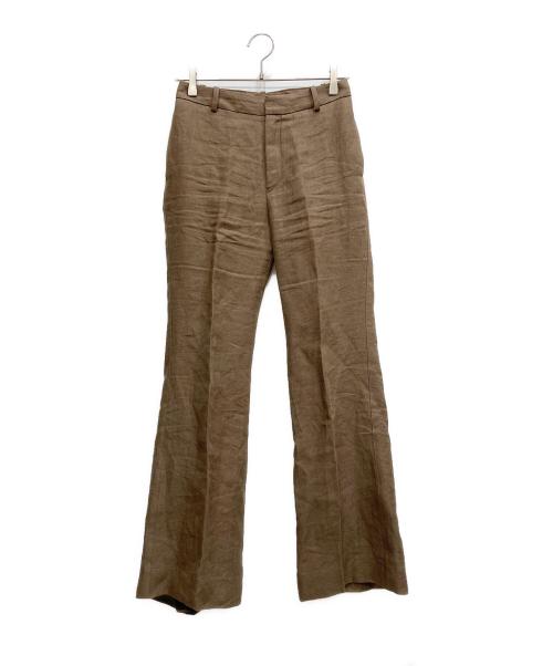 DEUXIEME CLASSE（ドゥーズィエム クラス）DEUXIEME CLASSE (ドゥーズィエム クラス) リネンフレアパンツ ブラウン サイズ:XS(34)の古着・服飾アイテム