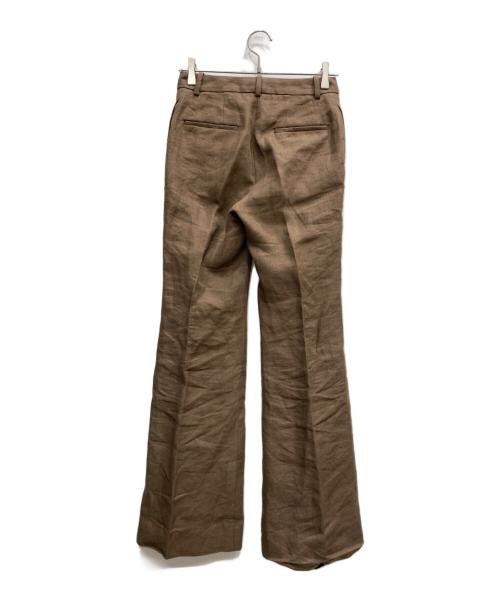 DEUXIEME CLASSE（ドゥーズィエム クラス）DEUXIEME CLASSE (ドゥーズィエム クラス) リネンフレアパンツ ブラウン サイズ:XS(34)の古着・服飾アイテム
