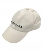 BALENCIAGAバレンシアガ）の古着「ロゴ刺繍ベースボールキャップ」｜ホワイト