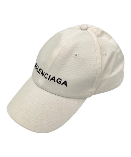 BALENCIAGA（バレンシアガ）BALENCIAGA (バレンシアガ) ロゴ刺繍ベースボールキャップ ホワイト サイズ:58/Lの古着・服飾アイテム