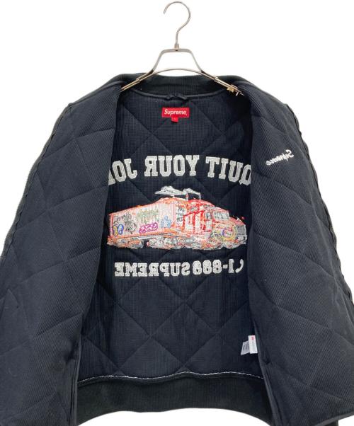 SUPREME（シュプリーム）SUPREME (シュプリーム) Quit Your Job Quilting Work Jacket ブラック サイズ:Lの古着・服飾アイテム