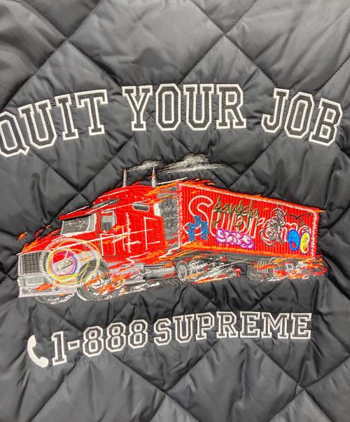 SUPREME（シュプリーム）SUPREME (シュプリーム) Quit Your Job Quilting Work Jacket ブラック サイズ:Lの古着・服飾アイテム
