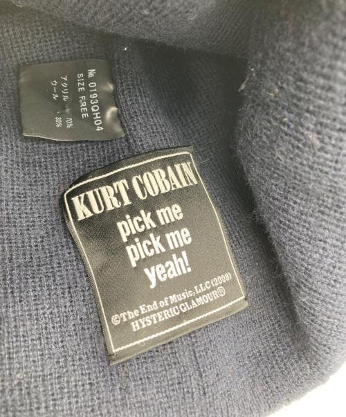 Hysteric Glamour（ヒステリックグラマー）Hysteric Glamour (ヒステリックグラマー) Kurt Cobain (カートコバーン) ニット帽 ネイビー サイズ:FREEの古着・服飾アイテム