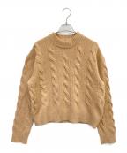 POLO RALPH LAURENポロ・ラルフローレン）の古着「ウールカシミヤケーブルニット」｜キャメル