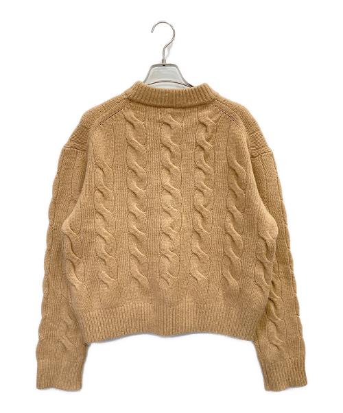 POLO RALPH LAUREN（ポロ・ラルフローレン）POLO RALPH LAUREN (ポロ・ラルフローレン) ウールカシミヤケーブルニット キャメル サイズ:Mの古着・服飾アイテム