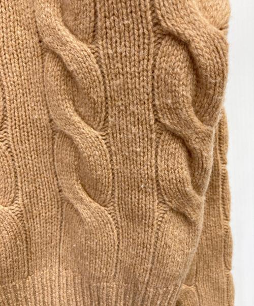 POLO RALPH LAUREN（ポロ・ラルフローレン）POLO RALPH LAUREN (ポロ・ラルフローレン) ウールカシミヤケーブルニット キャメル サイズ:Mの古着・服飾アイテム
