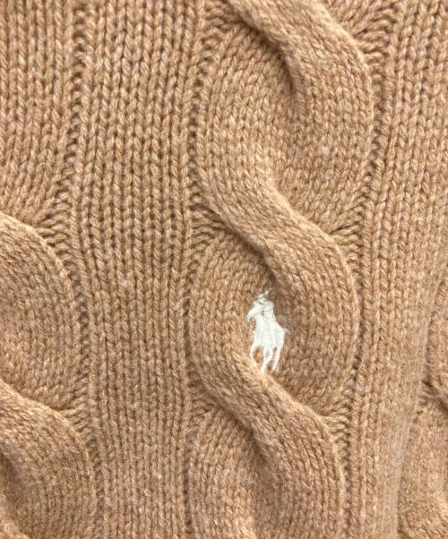 POLO RALPH LAUREN（ポロ・ラルフローレン）POLO RALPH LAUREN (ポロ・ラルフローレン) ウールカシミヤケーブルニット キャメル サイズ:Mの古着・服飾アイテム