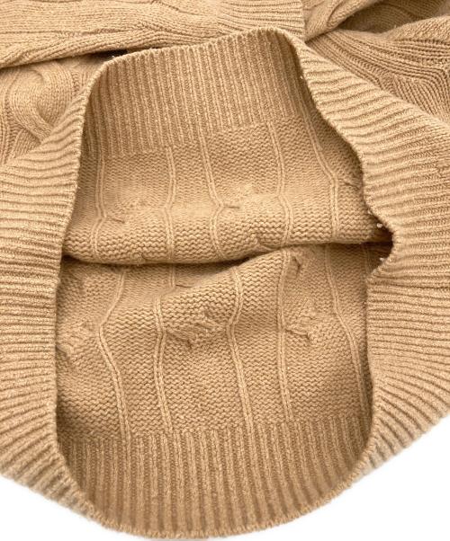POLO RALPH LAUREN（ポロ・ラルフローレン）POLO RALPH LAUREN (ポロ・ラルフローレン) ウールカシミヤケーブルニット キャメル サイズ:Mの古着・服飾アイテム