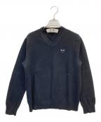 PLAY COMME des GARCONSプレイコムデギャルソン）の古着「Vネックニット」｜ブラック