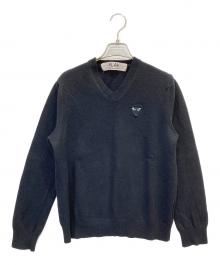 PLAY COMME des GARCONS（プレイコムデギャルソン）の古着「Vネックニット」｜ブラック