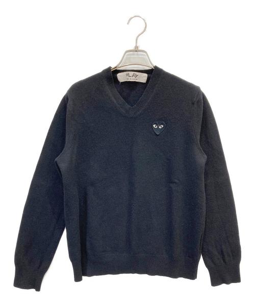 PLAY COMME des GARCONS（プレイコムデギャルソン）PLAY COMME des GARCONS (プレイコムデギャルソン) Vネックニット ブラック サイズ:不明の古着・服飾アイテム