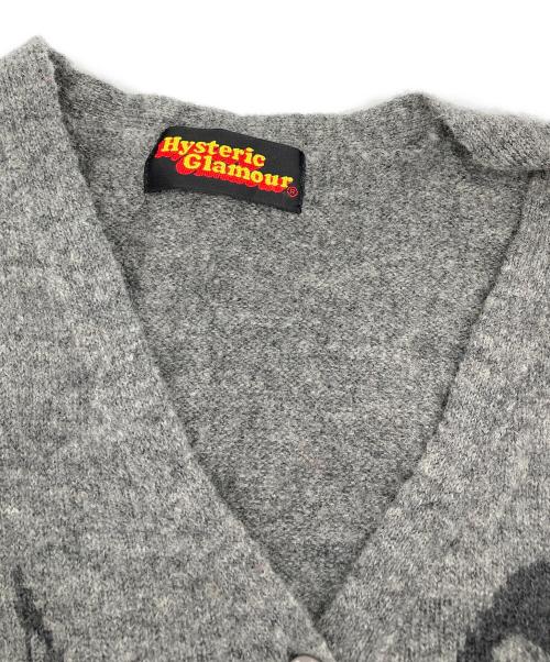 Hysteric Glamour（ヒステリックグラマー）Hysteric Glamour (ヒステリックグラマー) ヒスガールプリントカーディガン グレー サイズ:FREEの古着・服飾アイテム