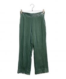 CHAOS（カオス）の古着「レーヨンシルクベロアパンツ」｜グリーン