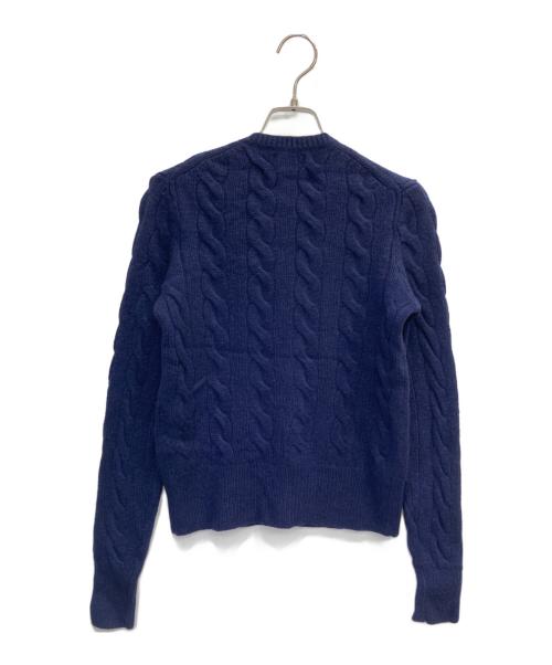 POLO RALPH LAUREN（ポロ・ラルフローレン）POLO RALPH LAUREN (ポロ・ラルフローレン) カシミヤ混ケーブルニットカーディガン ネイビー サイズ:Sの古着・服飾アイテム