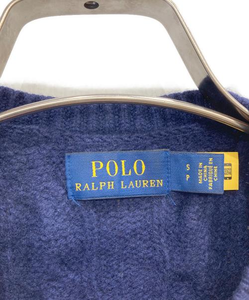 POLO RALPH LAUREN（ポロ・ラルフローレン）POLO RALPH LAUREN (ポロ・ラルフローレン) カシミヤ混ケーブルニットカーディガン ネイビー サイズ:Sの古着・服飾アイテム
