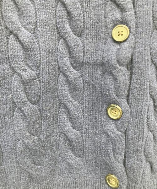 POLO RALPH LAUREN（ポロ・ラルフローレン）POLO RALPH LAUREN (ポロ・ラルフローレン) カシミヤ混ケーブルニットカーディガン ネイビー サイズ:Sの古着・服飾アイテム