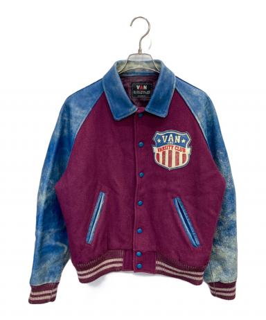 中古・古着通販】VAN (ヴァン) レザー切替スタジャン パープル×ブルー