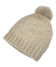 HELMUT LANG（ヘルムートラング）の古着「ポンポンニット帽」｜ベージュ
