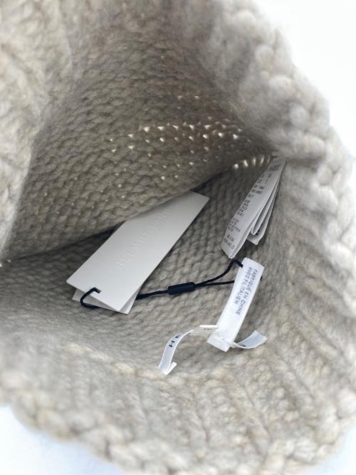 HELMUT LANG（ヘルムートラング）HELMUT LANG (ヘルムートラング) ポンポンニット帽 ベージュ サイズ:FREE 未使用品の古着・服飾アイテム