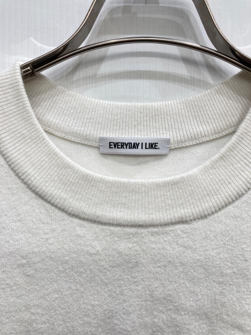 EVERYDAY I LIKE.（エヴリデイ アイ ライク）EVERYDAY I LIKE. (エヴリデイ アイ ライク) コットンカシミヤリラックスプルオーバー長袖ニットセーター ホワイト サイズ:表示なしの古着・服飾アイテム