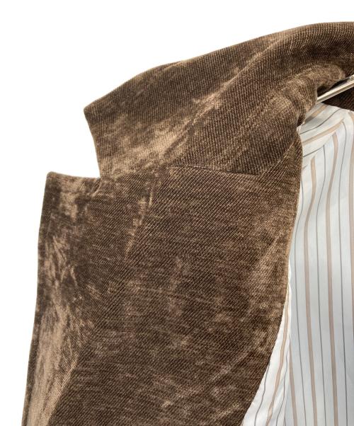 THE BOLDMAN（ザボールドマン）THE BOLDMAN (ザボールドマン) ベロアテーラードジャケット ブラウン サイズ:Mの古着・服飾アイテム