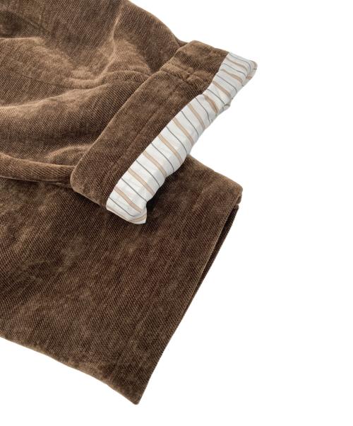 THE BOLDMAN（ザボールドマン）THE BOLDMAN (ザボールドマン) ベロアテーラードジャケット ブラウン サイズ:Mの古着・服飾アイテム