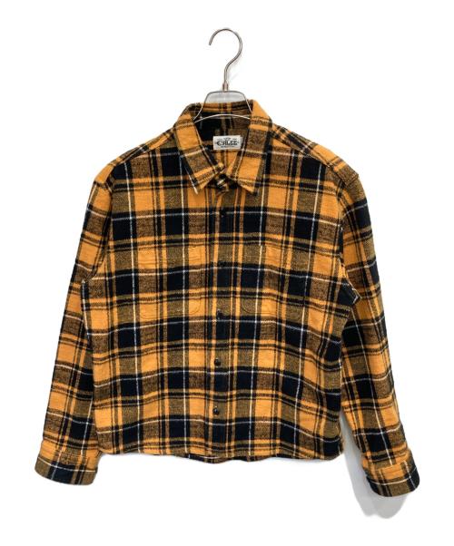 CALEE（キャリー）CALEE (キャリー) ヘリンボーンチェックシャツ イエロー サイズ:Mの古着・服飾アイテム