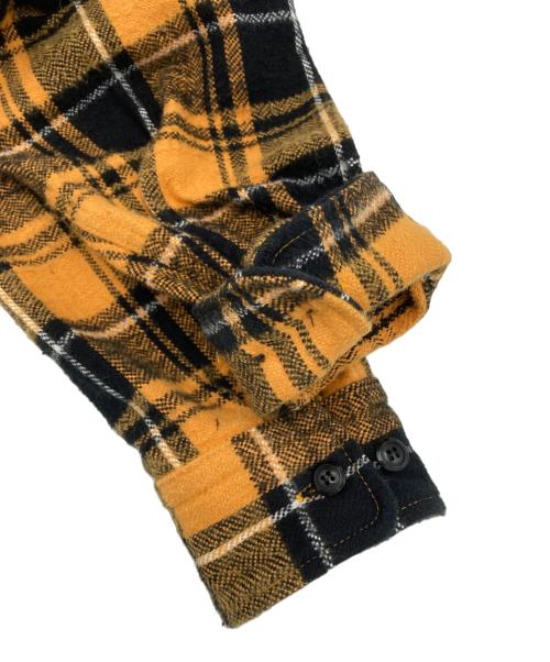 CALEE（キャリー）CALEE (キャリー) ヘリンボーンチェックシャツ イエロー サイズ:Mの古着・服飾アイテム