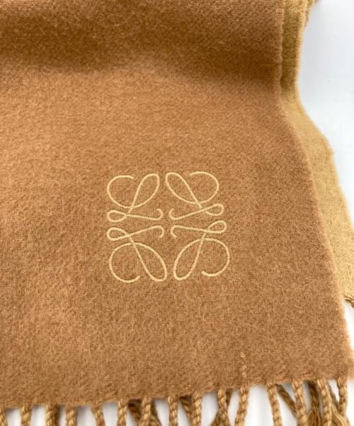 LOEWE（ロエベ）LOEWE (ロエベ) ウールカシミヤバイカラースカーフ ブラウン×ベージュ サイズ:表記なしの古着・服飾アイテム