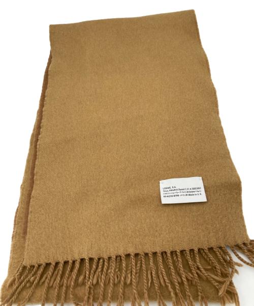 LOEWE（ロエベ）LOEWE (ロエベ) ウールカシミヤバイカラースカーフ ブラウン×ベージュ サイズ:表記なしの古着・服飾アイテム