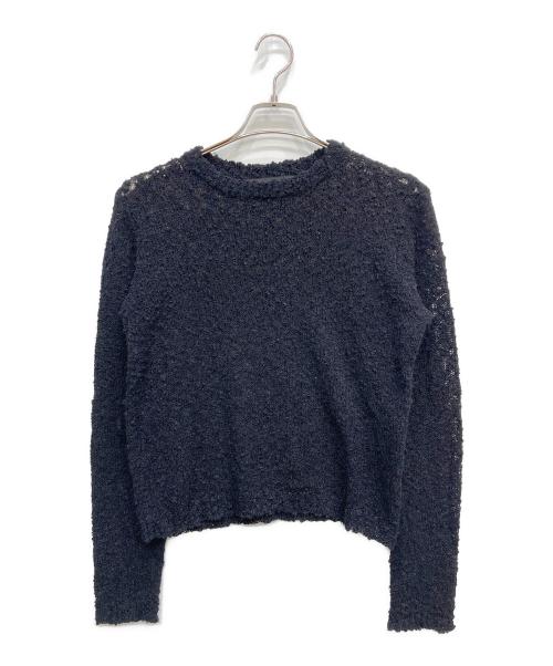 mizuiro-ind（ミズイロインド）mizuiro-ind (ミズイロインド) スラブヤーンクルーネックプルオーバー ブラック サイズ:FREEの古着・服飾アイテム