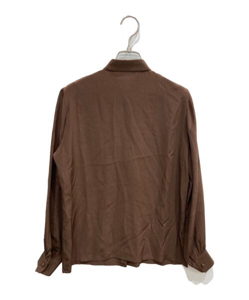 Christian Dior（クリスチャン ディオール）Christian Dior (クリスチャン ディオール) シルクギャザーブラウス ブラウン サイズ:Mの古着・服飾アイテム