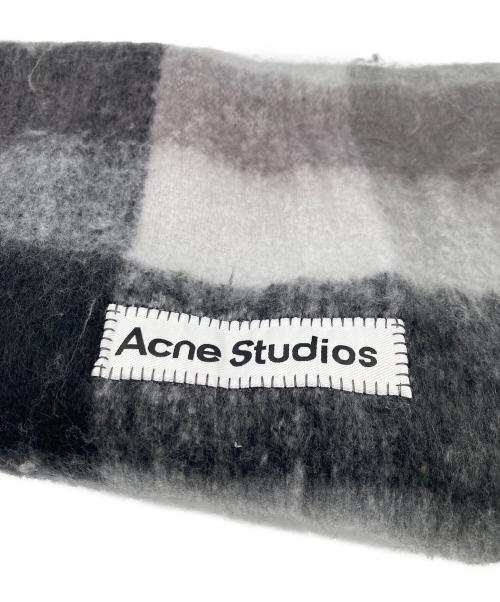 Acne studios（アクネ ストゥディオズ）ACNE STUDIOS (アクネ ストゥディオズ) モヘアチェックマフラー ブラックの古着・服飾アイテム