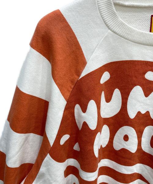 HUMAN MADE（ヒューマンメイド）HUMAN MADE (ヒューマンメイド) ハンバーガー柄ボーダースウェット ホワイト サイズ:Mの古着・服飾アイテム