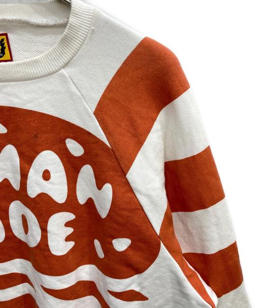 HUMAN MADE（ヒューマンメイド）HUMAN MADE (ヒューマンメイド) ハンバーガー柄ボーダースウェット ホワイト サイズ:Mの古着・服飾アイテム