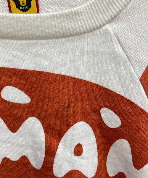 HUMAN MADE（ヒューマンメイド）HUMAN MADE (ヒューマンメイド) ハンバーガー柄ボーダースウェット ホワイト サイズ:Mの古着・服飾アイテム
