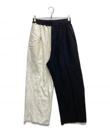 MAISON SPECIAL（メゾンスペシャル）の古着「コンパクトクラッシュスウェットプライムワイドイージーパンツ」｜ホワイト×ブラック